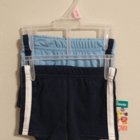 new baby boy set of 2 shorts size 0/3 month navy blue and light blue K-227 - Picture 2 of 2